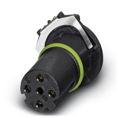 SACC-CI-M12FSD-4CON-L180-THR    Bus system flush-type socket, ETHERNET, 4-pos., D-coded, with straight THR solder connection, only contact insert