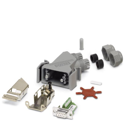 VS-09-IBS-BU    D-SUB complete connector, for INTERBUS, shell size 1, socket, screw connection, shielded, connection direction straight, IP67 degree o