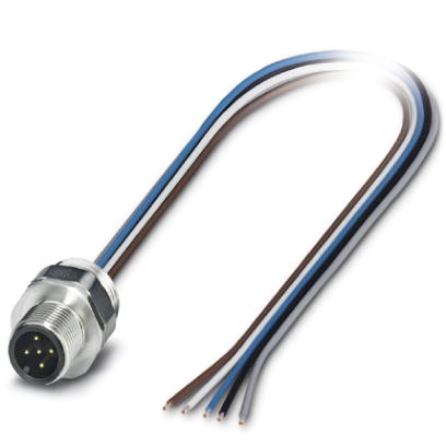 SACC-EC-M12MS-5CON-PG 9/0,5 VA    Sensor/actuator flush-type connector, 5-pos., M12, A-coded, front/screw mounting with PG9 thread, can be positioned,
