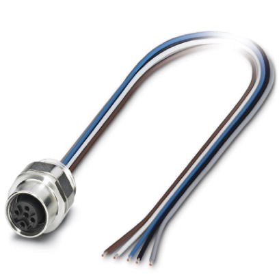 SACC-EC-M12FS-5CON-PG 9/0,5 VA    Sensor/actuator flush-type socket, 5-pos., M12, A-coded, front/screw mounting with PG9 thread, can be positioned, wi