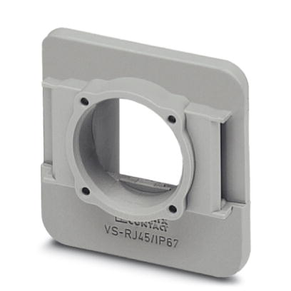 VS-08-A-RJ45/MOD-1-R-IP67    RJ45 panel mounting frame, IP67, for modular socket inserts (Keystone), for round panel cutout, with grommet, with thread