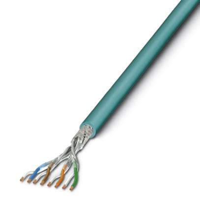 VS-OE-OE-94E-100,0    CAT6a-S/STP cable, 4 x 2 x 23 AWG, solid (1-wire), shielded, outer sheath: Halogen-free PUR, outside diameter 8.0 mm, RAL 5021 (