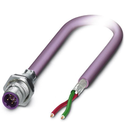 SACCBP-M12MSB-2CON-M16/0,5-910    Bus system flush-type plug, PROFIBUS, 2-pos., M12, shielded, B-coded, rear/screw mounting with M16 thread, with 0.5