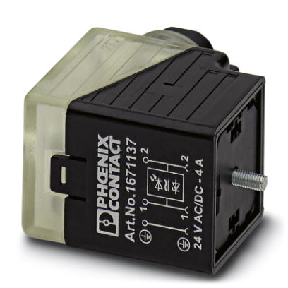 SACC-V-3CON-PG9/A-1L-S    Valve connector, 3-pos., type A, 1 LED, with protective circuit, screw connection, cable screw connection Pg9