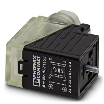 SACC-V-3CON-PG9/B-1L-S    Valve connector, 3-pos., type B, 1 LED, with protective circuit, screw connection, cable screw connection Pg9