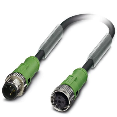 SAC-3P-MS/ 1,0-PUR/FS SCO    Sensor/actuator cable, 3-pos., PUR halogen-free black, straight M12 SPEEDCON plug, on straight M12 SPEEDCON socket, cable