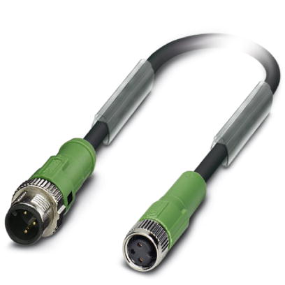 SAC-3P-MS/0,6-PUR/M 8FS SCO    Sensor/actuator cable, 3-pos., PUR halogen-free, black, straight M12