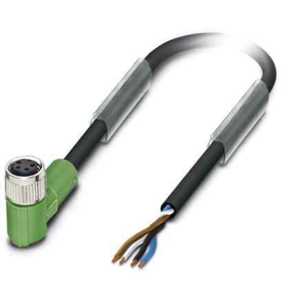 SAC-4P-15,0-PUR/M 8FR 0,34    Sensor/actuator cable, 4-pos., PUR/PVC black, free conductor end on angled socket M8, length: 15 m