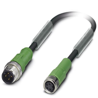 SAC-4P-M12MS/ 5,0-PUR/M 8FS    Sensor/actuator cable, straight male connector M12 on straight female connector M8, 4-pos., cable length: 5 m