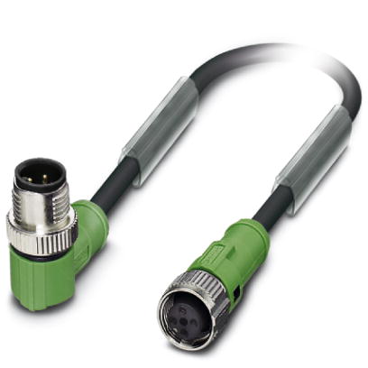 SAC-4P-MR/ 2,5-PUR/FS SCO    Sensor/actuator cable, 4-pos., PUR halogen-free black, angled M12 SPEEDCON connector, on straight M12 SPEEDCON socket, ca
