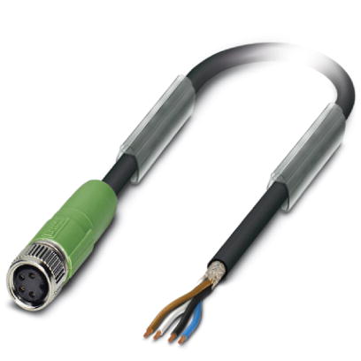 SAC-4P-15,0-PUR/M 8FS SH    Sensor/actuator cable, 4-pos., PUR halogen-free black, shielded, free conductor end on straight M8 socket, cable length: 1