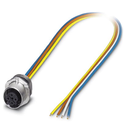 SACC-E-FSD-4CON-M16/0,5 SCO    Bus system flush-type socket, PROFINET, 4-pos., M12-SPEEDCON, D-coded, front/screw mounting with M16 thread, with 0.5 m