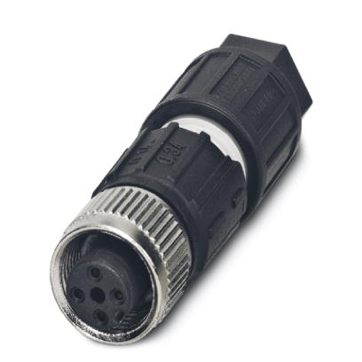 SACC-M12FS-4QO-0,34-M    Sensor/actuator connector, socket, straight, 4-pos., M12, A-coded, QUICKON-ONE, metal knurl, cable diameter max. 6 mm