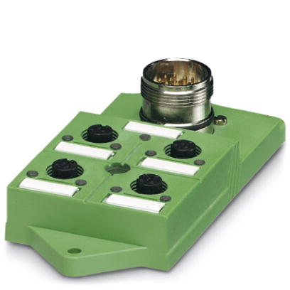 SACB-4/ 4-L-M23    Sensor/actuator box, with LED, with M23 plug connection and single-occupied slots, marker tags, slots: 4