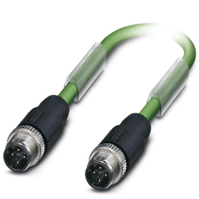 NBC-M12MSD/ 0,3-93B/M12MSD CMC    Bus system cable, PROFINET, 4-pos., PVC green, shielded, straight plug M12 D-coded on straight plug M12 D-coded, len