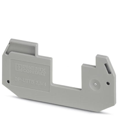 DP-UTTB 2,5/4    Spacer plate, Length: 69.9 mm, Width: 2.6 mm, Height: 33 mm, Color: gray