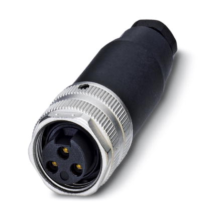 SACC-MINFS-3CON-PG 9    Sensor/actuator connector, female, straight, 3-pos., 7-8", screw connection, metal knurl, cable screw connection Pg9