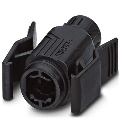 VS-08-T-H-RJ45/IP67-BK    RJ45 sleeve housing, IP67, for pin insert VS-08-ST-H11-RJ45 and VS-08-ST-H21-RJ45, with push-pull interlocking for panel mou