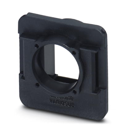 VS-08-A-RJ45/MOD-1-R-IP67 BK    RJ45 panel mounting frame, IP67, for modular socket inserts (Keystone), for round panel cutout, with grommet, with thr
