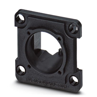 VS-08-A-RJ45/LP-1-IP67-BK    RJ45 panel mounting frame, IP67, for PCB connection, for square panel cutout, with grommet, without mounting screws, colo