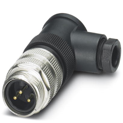 SACC-MINMR-3CON-PG 9    Sensor/actuator connector, male, angled, 3-pos., 7/8", screw connection, metal knurl, cable screw connection Pg9