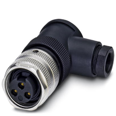 SACC-MINFR-3CON-PG 9    Sensor/actuator connector, female, angled, 3-pos., 7/8", screw connection, metal knurl, cable screw connection Pg9