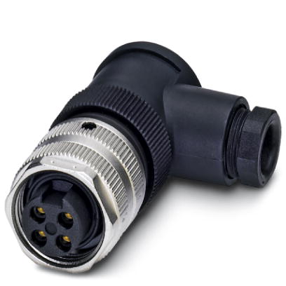 SACC-MINFR-4CON-PG 9    Sensor/actuator connector, female, angled, 4-pos., 7/8", screw connection, metal knurl, cable screw connection Pg9
