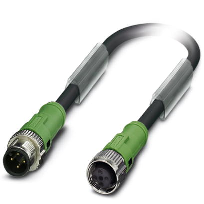 SAC-4P-MS/ 0,3-186/FS SCO    Power cable, 4-pos., PUR/PVC black, straight connector M12 SPEEDCON on straight socket M12 SPEEDCON, length: 0.3 m