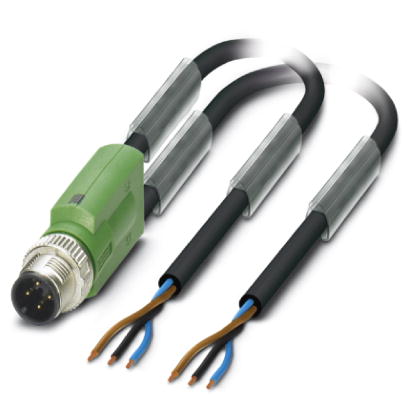 SAC-3P-Y/2X 1,5-PUR SCO    Sensor/actuator cable, 3-pos., PUR halogen-free black, straight M12 SPEED