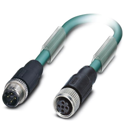 SAC-4P-M12MSD/ 1,0-931/M12FSD    Bus system cable, ETHERNET, 4-pos., PUR halogen-free blue, shielded, M12 D-coded straight connector on M12 D-coded st