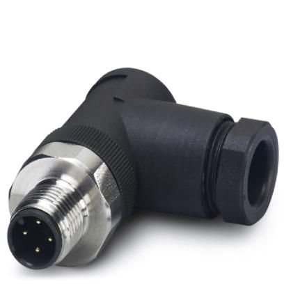 SACC-M12MR-4CON-PG 9-VA    Sensor/actuator connector, male, angled, 4-pos., M12, screw connection, high-grade steel knurl, cable screw connection PG9