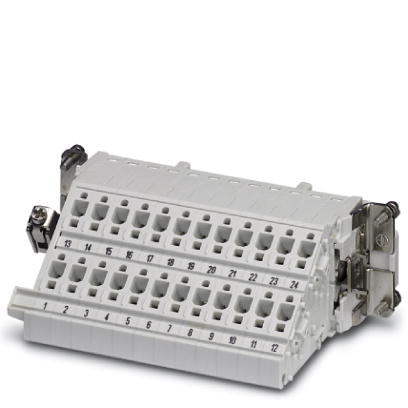 HC-B 24-A-DT-PER-F    HEAVYCON terminal adapter female insert, B24 series, 24-pos., left PE connection for the right side of the control cabinet, push