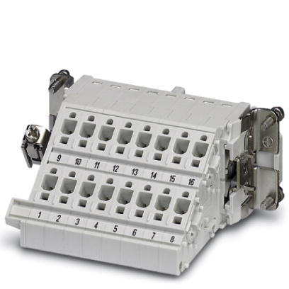 HC-B 16-A-DT-PER-F    HEAVYCON terminal adapter female insert, B16 series, 16-pos., left PE connection for the right side of the control cabinet, push