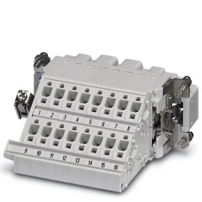 HC-B 16-A-DT-PER-M    HEAVYCON terminal adapter male insert, B16 series, 16-pos., left PE connection for the right side of the control cabinet, push-i