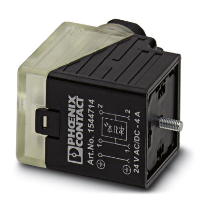 SACC-V-3CON-M16/A-1L-S    Valve connector, 3-pos., type A, 1 LED, with protective circuit, screw connection, cable screw connection M16