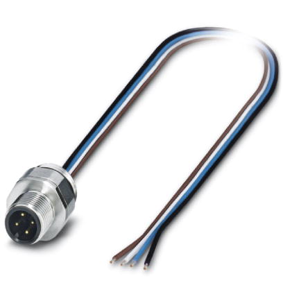 SACC-EC-M12MS-4CON-PG 9/0,5 VA    Sensor/actuator flush-type connector, 4-pos., M12, A-coded, front/screw mounting with PG9 thread, can be positioned,