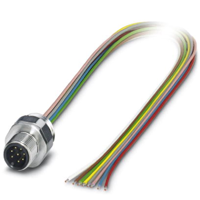 SACC-EC-M12MS-8CON-PG 9/0,5 VA    Sensor/actuator flush-type connector, 8-pos., M12, front/screw mounting with PG9 thread, can be positioned, with 0.5