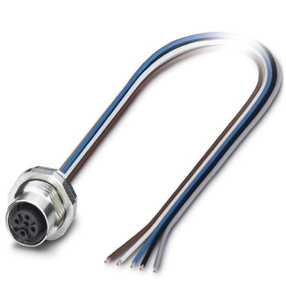 SACC-DSI-M12FS-5CON-PG9/0,5 VA    Sensor/actuator flush-type plug, 5-pos., M12, A-coded, rear/screw mounting with PG9 thread, with 0.5 m TPE litz wire