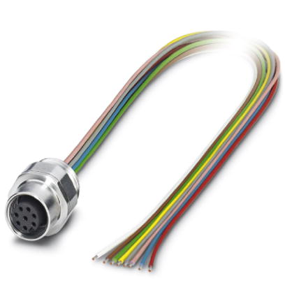 SACC-EC-M12FS-8CON-PG 9/0,5 VA    Sensor/actuator flush-type socket, 8-pos., M12, front/screw mounting with PG9 thread, can be positioned, with 0.5 m