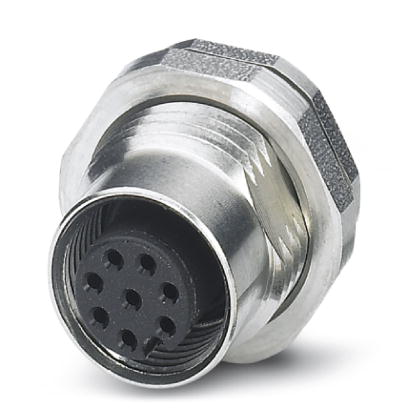 SACC-DSI-M12FS-8CON-L180 VA    Sensor/actuator flush-type socket, 8-pos, M12, rear/screw mounting with PG9 thread, with straight solder connection, hi