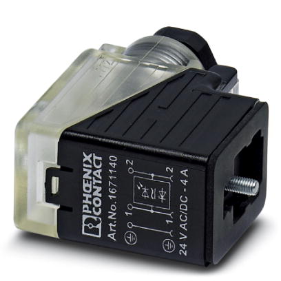 SACC-V-3CON-PG9/BI-1L-S    Valve connector, 3-pos., type BI, 1 LED, with protective circuit, screw connection, cable screw connection Pg9