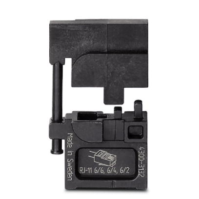 CRIMPFOX-M RJ11/DIE    Gesenk, fur Crimpfox-M, fur ungeschirmte RJ11-Stecker, verpackt in einer anreihbaren Aufbewahrungsbox
