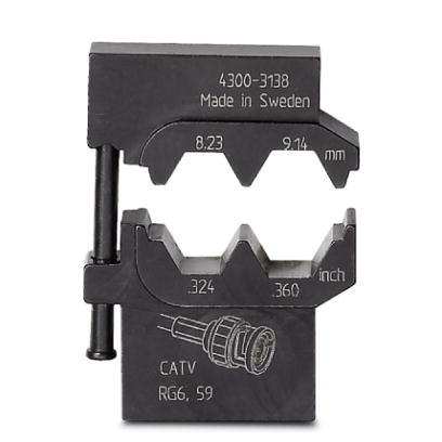 CRIMPFOX-M CX-3/DIE    Gesenk, fur Crimpfox-M, fur Koaxial-Steckverbinder: CATV RG 6,59, verpackt in einer anreihbaren Aufbewahrungsbox