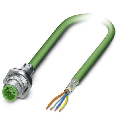 SACCBP-M12MSD-4CON-M16/0,5-933    Bus system flush-type plug, PROFINET, 4-pos., M12, shielded, D-coded, rear/screw mounting with M16 thread, with 0.5