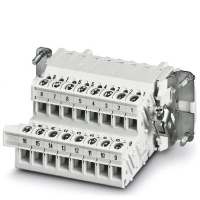 HC-B 16-A-UT-PEL-F    HEAVYCON terminal adapter, female insert, B16 series, 16-pos., right PE connection for the left panel of the control cabinet, sc