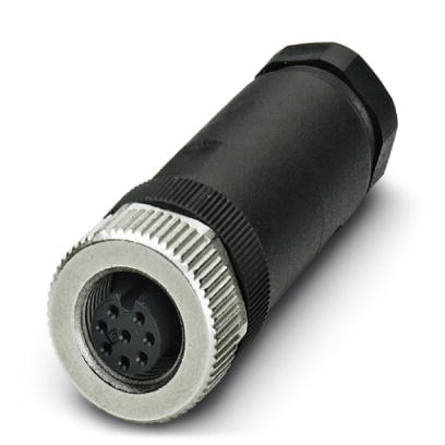 SACC-M12FS-8CON-PG9-M    Sensor/actuator connector, female, straight, 8-pos., M12, A-coded, screw connection, metal knurl, cable screw connection Pg9