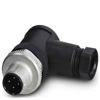 SACC-M12MR-4CON-PG7-M    Sensor/actuator connector, male, angled, 4-pos., M12, A-coded, screw connection, metal knurl, cable screw connection Pg7