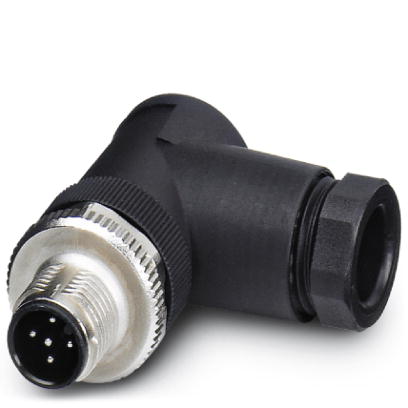 SACC-M12MR-5CON-PG9-M    Sensor/actuator connector, male, angled, 5-pos., M12, A-coded, screw connection, metal knurl, cable screw connection Pg9
