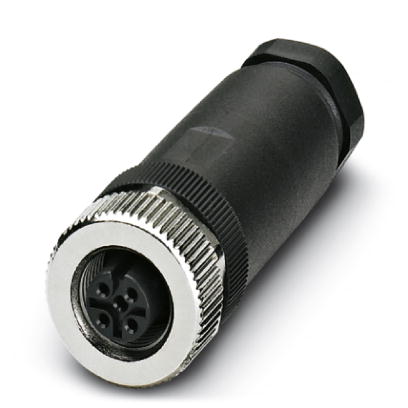 SACC-M12FS-4CON-PG 9-M    Sensor/actuator connector, female, straight, 4-pos., M12, A-coded, screw connection, metal knurl, cable screw connection Pg9