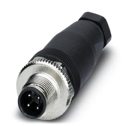 SACC-M12MS-4CON-PG 7-M    Sensor/actuator connector, male, straight, 4-pos., M12, A-coded, screw connection, metal knurl, cable screw connection Pg7